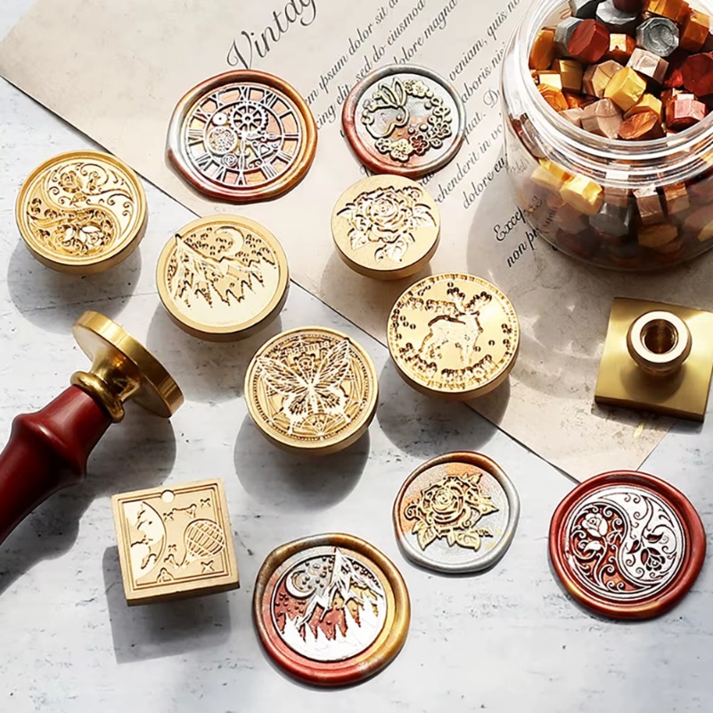 Wax Seal Stamp Set - 9 sceaux en cire + 1